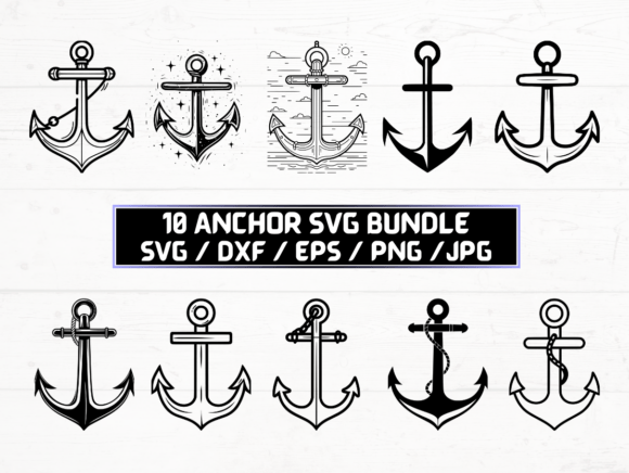 Anchor SVG, DXF, EPS, JPG, PNG: Versatile Design Files