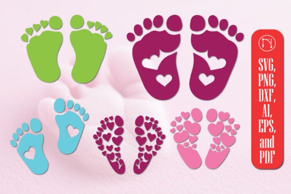 Baby Footprint with Hearts SVG Bundle: A Charming Design