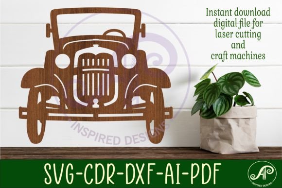 Classic Car Wall Sign Design 2, SVG File