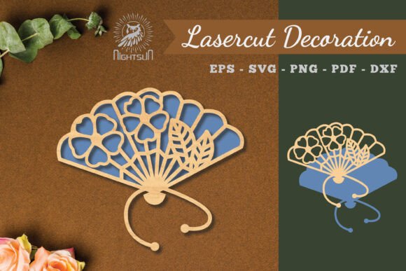 Elegant Floral Fan Designs for Laser Cut Projects