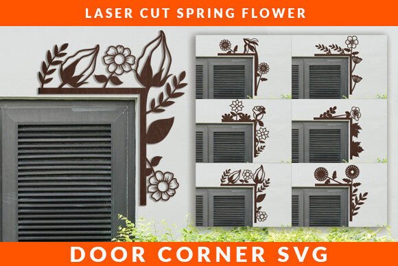 Elegant Laser Cut Flower Door Corner SVG Bundle