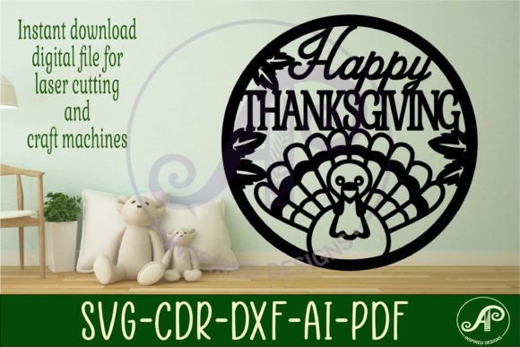 Festive Thanksgiving Wall Sign SVG for Laser & Craft