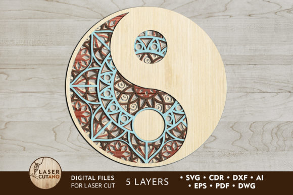 Files Cricut & Laser Cut MANDALA YIN YANG: Creative Design