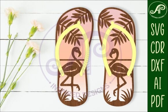 Flip Flop Flamingo Layered Wall Art Sign