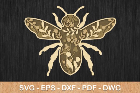 Floral Bee Layered SVG Laser Cut for Creative Design