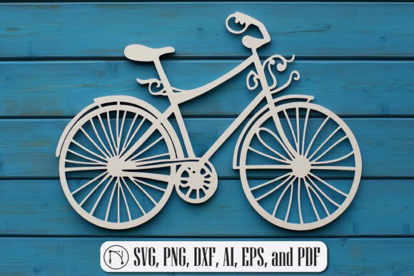 Laser-cut Wall Panel Bicycle Cut File: Elegant Decor