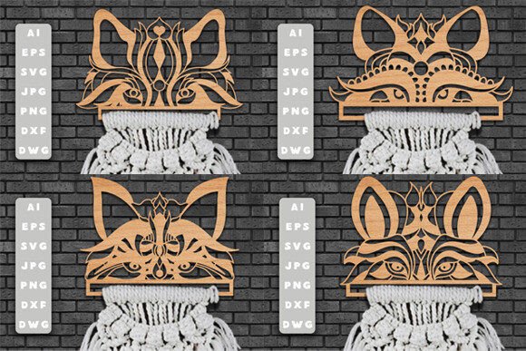 Laser Cut Wolf Hanger Macrame Svg Bundle