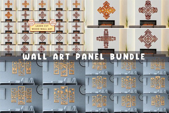 LaserCut Wildflower WallArt Panel Bundle