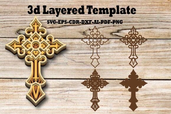 Stunning 3D Layered Christian Cross SVG for Your Projects