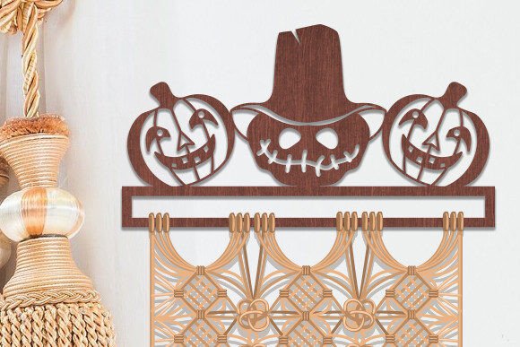 Stunning Laser Cut Skull Hanger Macrame SVG for Creative Projects