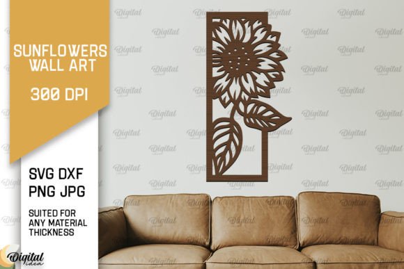 Sunflower Wall Art Laser Cut: Floral SVG for Your Projects