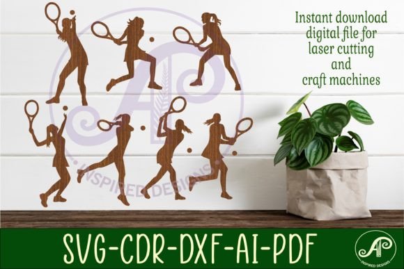 Tennis Female Silhouette Shapes Svg