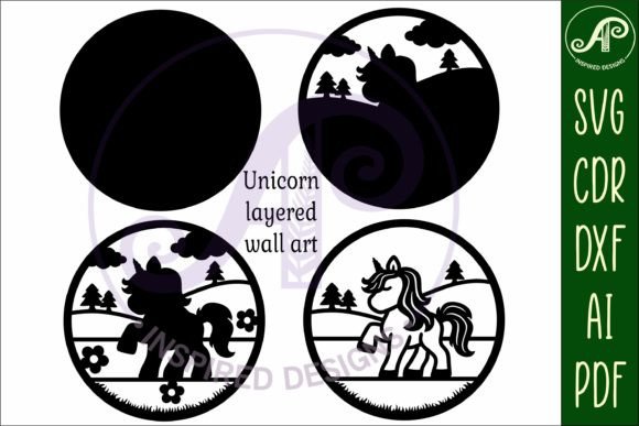 Unicorn Layered Scene Wall Art Sign SVG: Enchant Your Crafts
