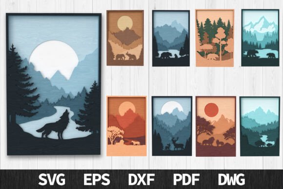Wildlife Mountain Layered SVG: Elevate Your Designs